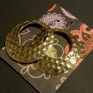 Gold hoop earrings NEW 2/$15